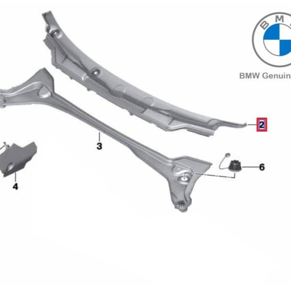 Original BMW F45 F46 Active Gran Tourer Wiper Deck Cover Trim Talang Air Bawah Kaca Depan 51717301016