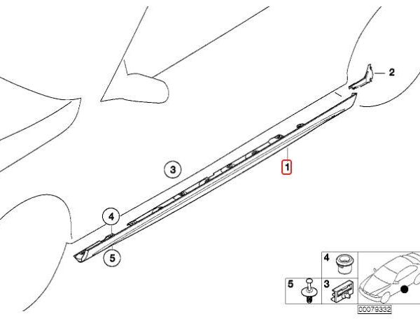 BMW E46 M3 CSL Side Skirt Rocker Panel Trisplang KIRI 51717890011
