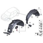 MINI R61 Paceman Plastic Cover Tutup Lampu Inner Fender Liner Depan - Image 4
