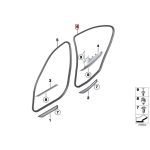 ORI BMW F30 Weatherstrip Karet Seal Body Pintu Belakang 51727303967 - Image 4