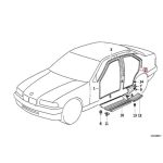 Original BMW E36 Weatherstrip Karet Seal Pintu BELAKANG 51728196290
