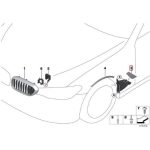 Genuine BMW G30 G31 Gloss Black Fender Gril Cover Trim KIRI KANAN - Image 3
