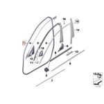 Original BMW F10 F11 Weatherstrip Karet Seal Pintu Depan 51767182269 - Gambar 5