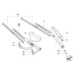 Original BMW E60 E61 Lengan Wiper Arm Sisi Pengemudi KANAN 61619449958 - Gambar 4