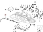 Original BMW Seri 5 E39 Facelift Cover Lis Karet Seal Lampu Depan KIRI - Gambar 5