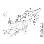 Original BMW Seri 5 E60 Cover Lis Karet Seal Gasket Lampu Depan KANAN - Gambar 5