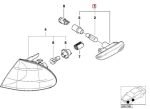 Original BMW Turn Signal Lampu Sen Putih Fender Samping E46 3 KIRI - Gambar 4