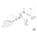 ORI BMW E46 Facelift Lampu Sen Putih Fender Samping KANAN 63137165916 - Gambar 4