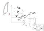 Original BMW E53 X5 Stop Lamp Lampu Belakang Sen Bening Luar KANAN - Gambar 5