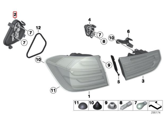 63217313043_A Original BMW F30 Bulb Holder Socket Rumah Lampu Rem Belakang KIRI - Image 1