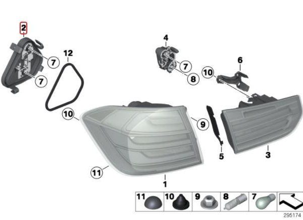 Original BMW F30 Bulb Holder Socket Rumah Lampu Rem Belakang KANAN