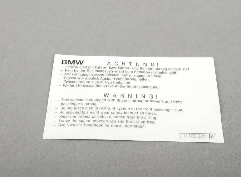 71212122334_A Original BMW E36 E46 E90 E91 E92 E93 Airbag Sticker Label 71212122334 - Image 1