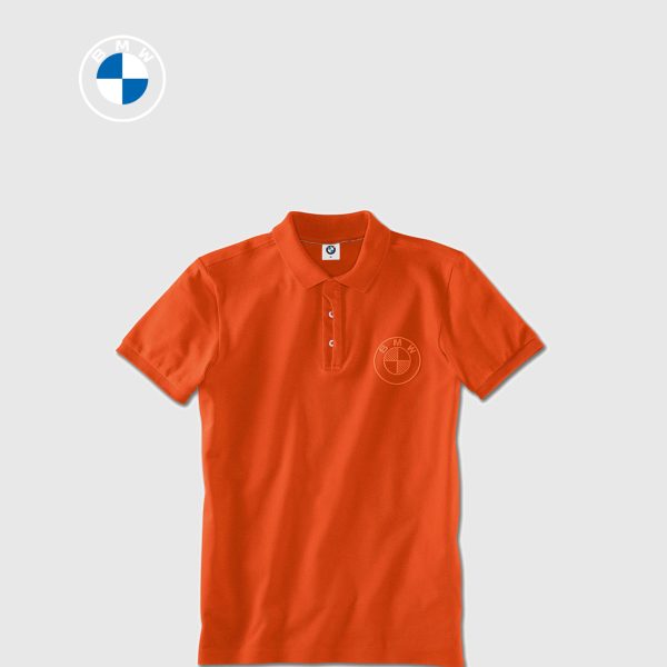Original BMW Logo Kaos Polo Shirt Orange Size M 80142466163