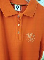 Original BMW Logo Kaos Polo Shirt Orange Size M 80142466163 - Gambar 4