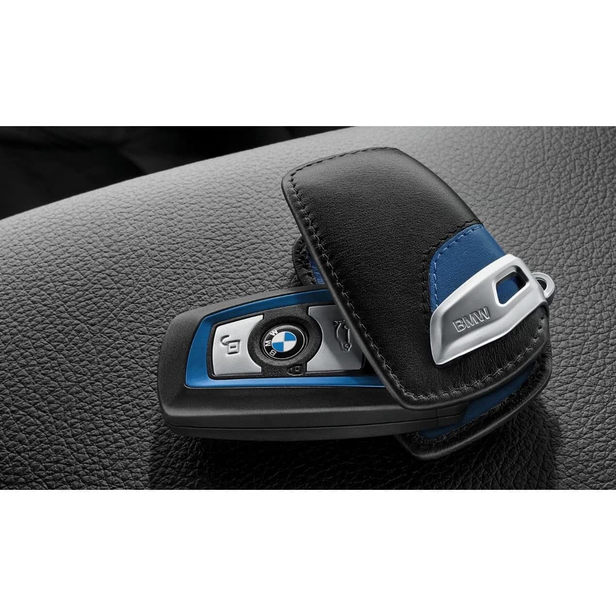 82292219915_A Original BMW F30 F32 F10 F13 F02 M Sport Blue Key Case Sarung Kunci - Image 1