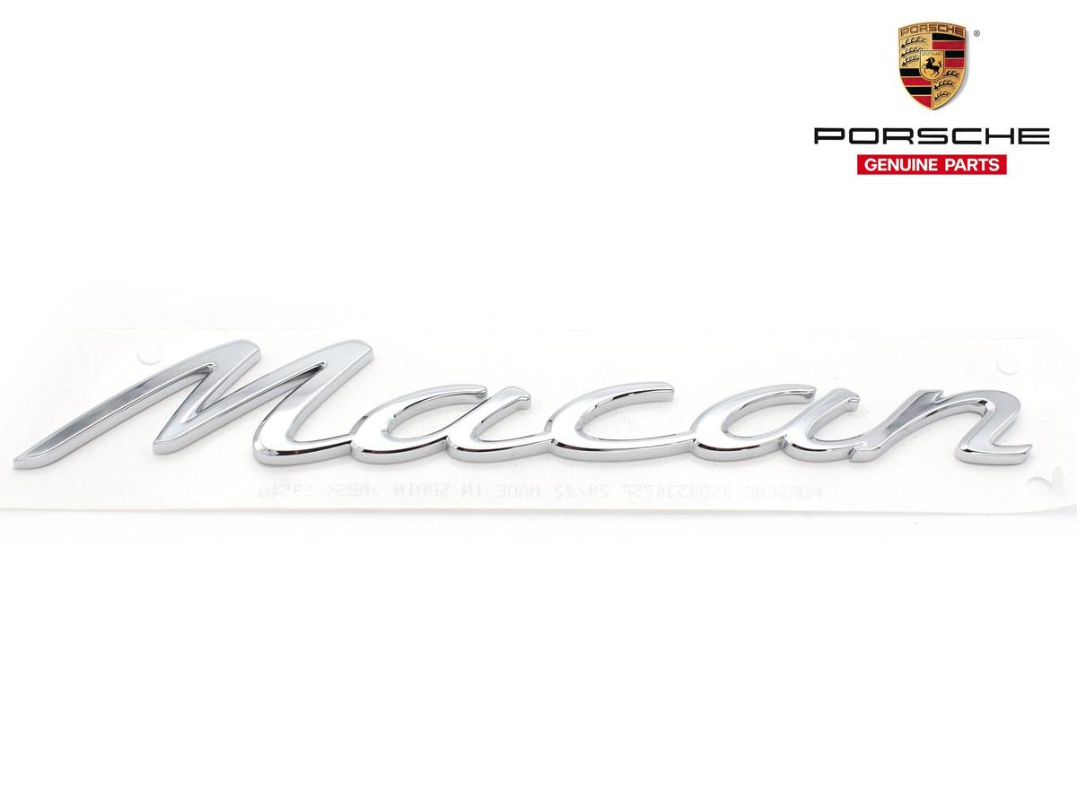 95B853675F_A Original Porsche Macan 95B.2 Rear Badge Chrome Emblem Bagasi Belakang - Gambar 1