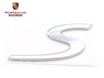 Original Porsche Macan S 95B.2 Emblem Huruf S Rear Badge Chrome Bagasi Belakang