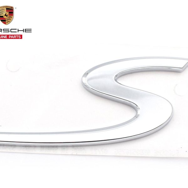 Original Porsche Macan S 95B.2 Emblem Huruf S Rear Badge Chrome Bagasi Belakang