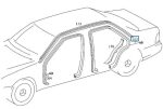 Mercedes W140 Weatherstrip Karet Seal Body Pintu Belakang KANAN