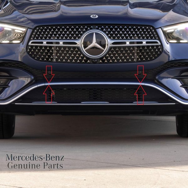 Original Mercedes W167 C167 GLE Class AMG Line Lis Chrome Bemper Depan Tengah