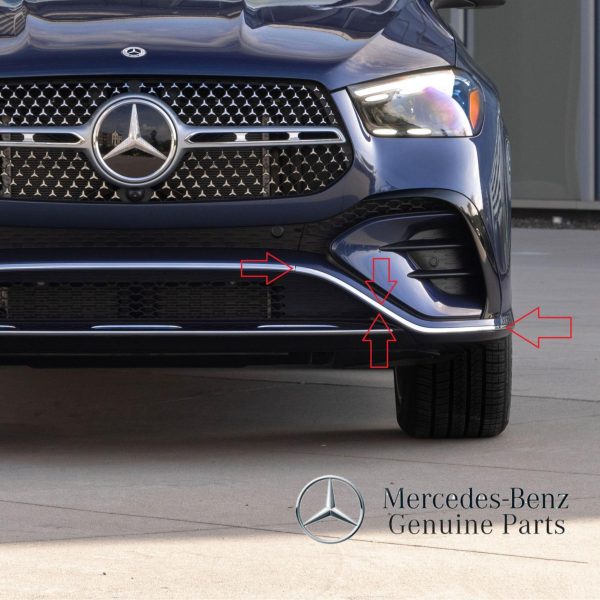 Original Mercedes W167 C167 GLE Class AMG Line Lis Chrome Bemper Depan KIRI