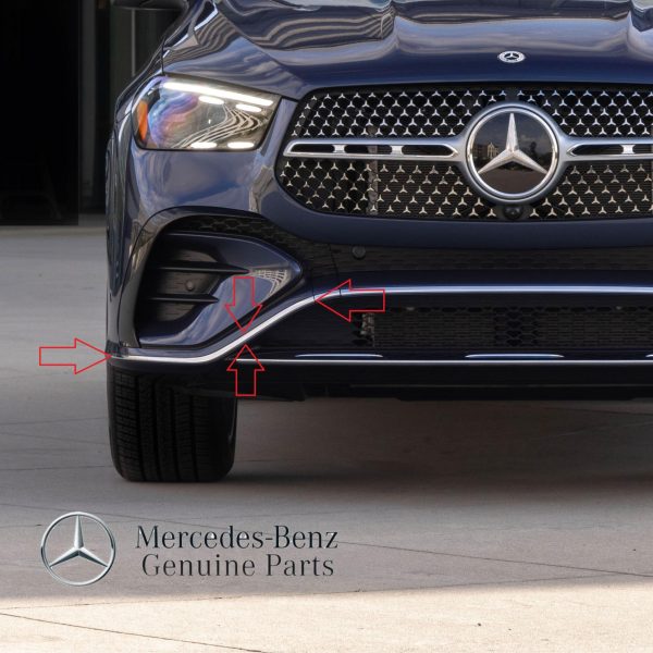 Original Mercedes W167 C167 GLE Class AMG Line Lis Chrome Bemper Depan KANAN