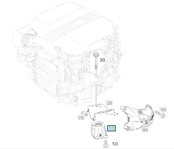 Original Mercedes W205 C C238 E Engine Mounting Mesin M264 - KANAN