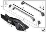 Original BMW G01 X3 Roof Rail Rack System Base Carrier Cross Bar - Gambar 3