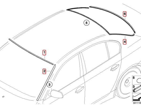 Original BMW E60 Window Glazing Rubber Seal Repair Set Front + Rear