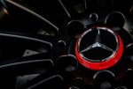 4pcs Original Mercedes Benz AMG 3D Star Hub Caps Dop Roda - Red