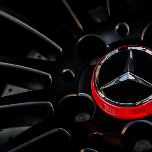 4pcs Original Mercedes Benz AMG 3D Star Hub Caps Dop Roda - Red