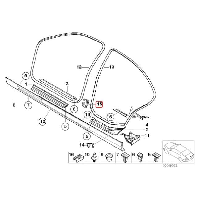 TT-1729810930058233561_A Original BMW E46 Cover Cup Hook Pilar B Luar 51718216117 - Gambar 1