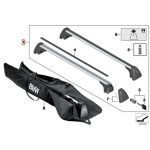 Original BMW F48 X1 Roof Rail Rack System Base Carrier Cross Bar - Gambar 3