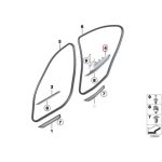 BMW F30 Door Sills Dalam Trim Lis Bawah Pintu Belakang KANAN - BLACK - Gambar 3