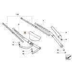 Original BMW E60 E61 Cover Penutup Lengan Wiper KANAN 61617035103 - Gambar 6
