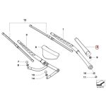 Original BMW E60 E61 Cover Penutup Lengan Wiper KIRI 61617037356 - Gambar 4