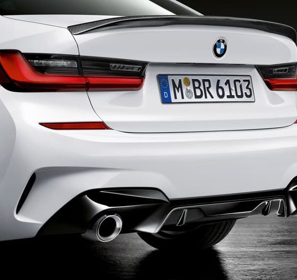 Original BMW Seri 3 G20 M Performance Rear Diffuser High Gloss Black