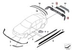 Original BMW Seri 3 G20 M Performance Rear Diffuser High Gloss Black - Gambar 4