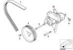 BMW E46 325i 330i Pre-LCI Pompa Power Steering Pump 32416760036 - Gambar 5