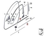 Original BMW F10 Outer Karet Seal Pelipit Jendela Pintu Luar Dalam SET