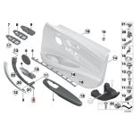 Original BMW F30 F32 Handle Pintu Dalam Depan KIRI Oyster 51417279313 - Image 5