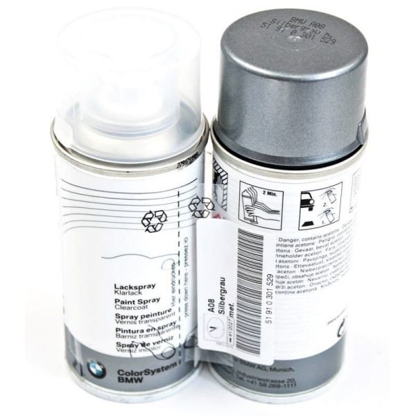 Original BMW Silver Grey Met. A08 Touch Up Spray Paint - Cat Semprot