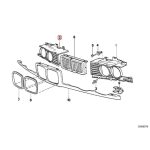 BMW E34 Gril Bingkai Lampu Depan KANAN Wide Grille Lebar 51138148312 - Gambar 4