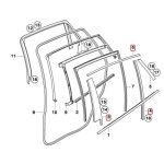 Original BMW E71 X6 High Gloss Black Window Trim Rear SET KANAN