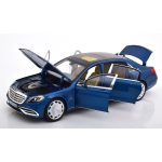 1:18 Original Norev Mercedes Maybach S650 V222 Blue Miniatur Diecast - Gambar 3