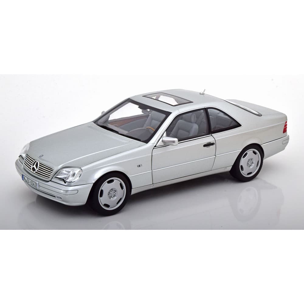 TT-1729846441981544153_A 1:18 Mercedes Benz CL600 C140 Coupe Silver Miniatur Diecast by Norev - Image 1