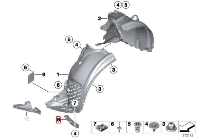 TT-1729847646919558873_A Original BMW F25 X3 Pressure Lip Bawah Fender Depan KANAN 51627213654 - Image 1