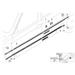 Original BMW E38 Moulding Strip Pintu Belakang KIRI Hitam 51138208395 - Image 5