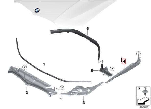 TT-1729848068803561177_A Original BMW G20 G21 Cover Seal Karet Kap Mesin KANAN 51767419386 - Image 1