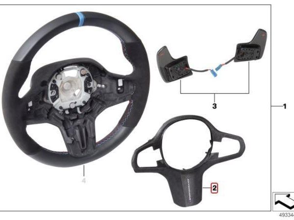 BMW F90 M5 F98 X4M M Steering Wheel Leather Carbon Trim Stir